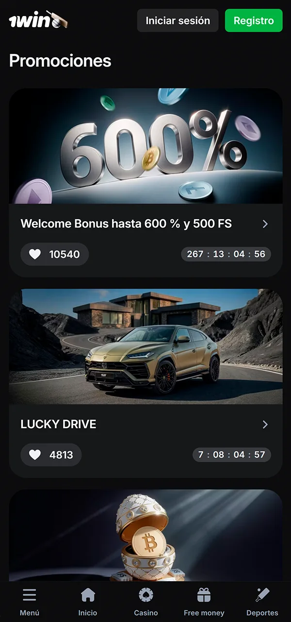 Revisa las ofertas en el sitio 1win.