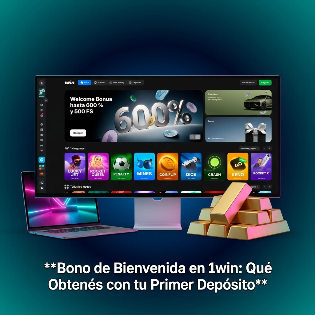 Bono de bienvenida 1win: 600% en 4 depósitos, cashback 30%, giros gratis y bono exprés en Argentina