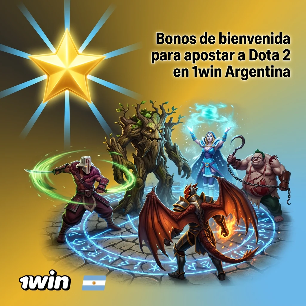 Bonos de bienvenida 1win Argentina para apostar a Dota 2: 600% en depósitos, cashback y giros gratis