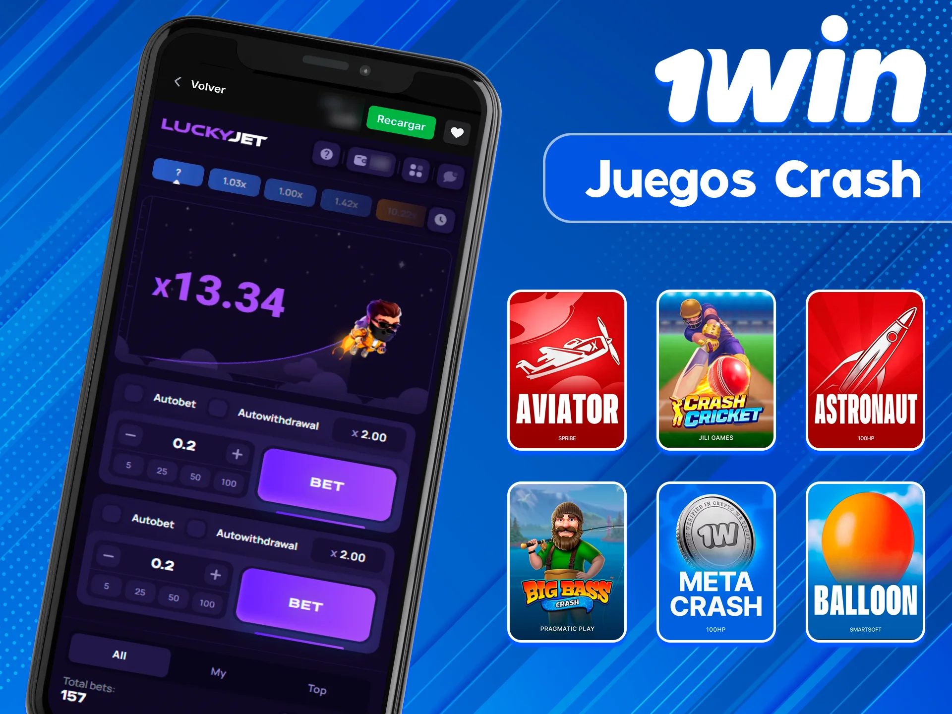 Disfruta juegos crash rápidos en el sitio 1win.