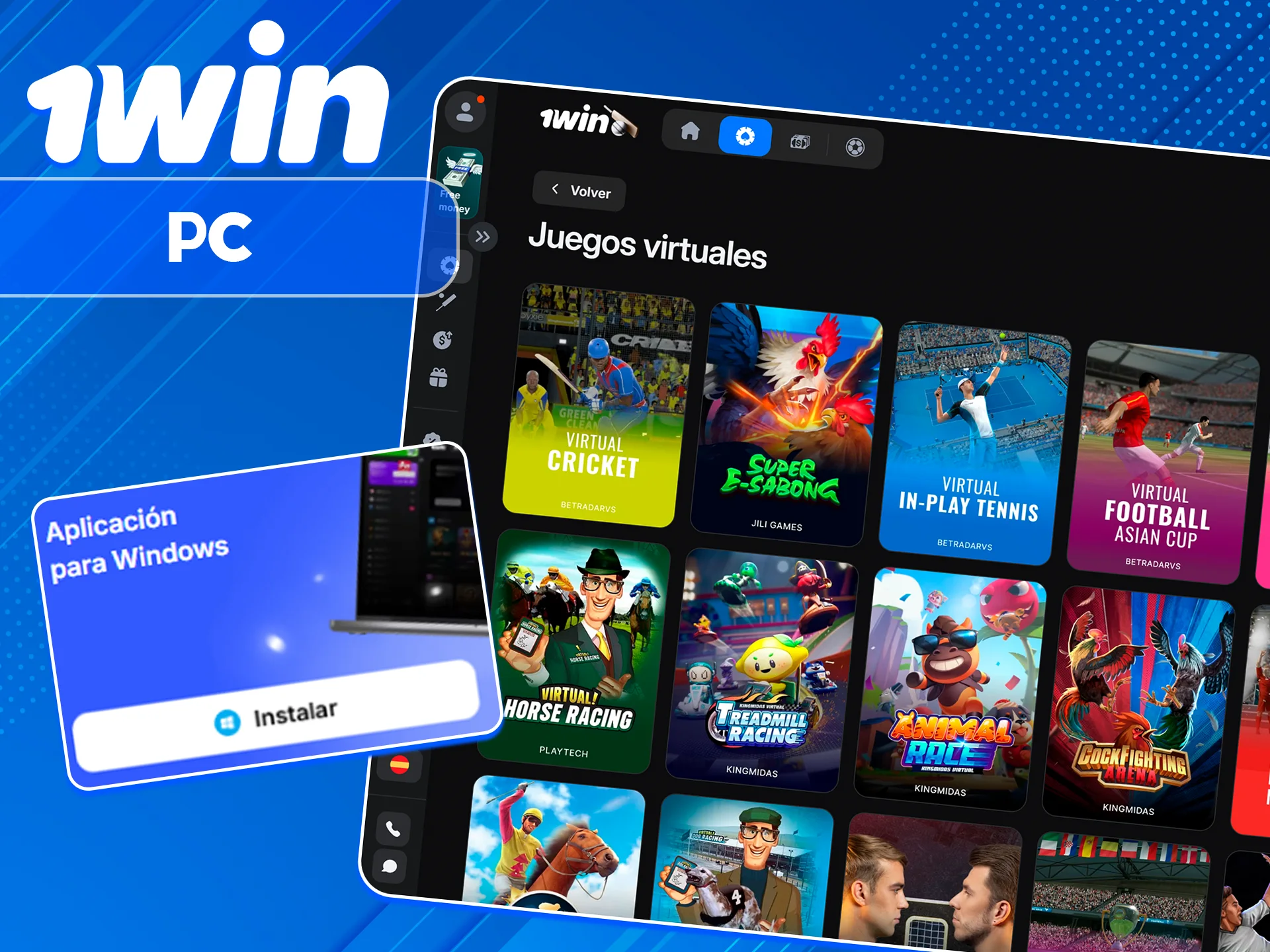 Descarga para PC en el sitio 1win hoy.