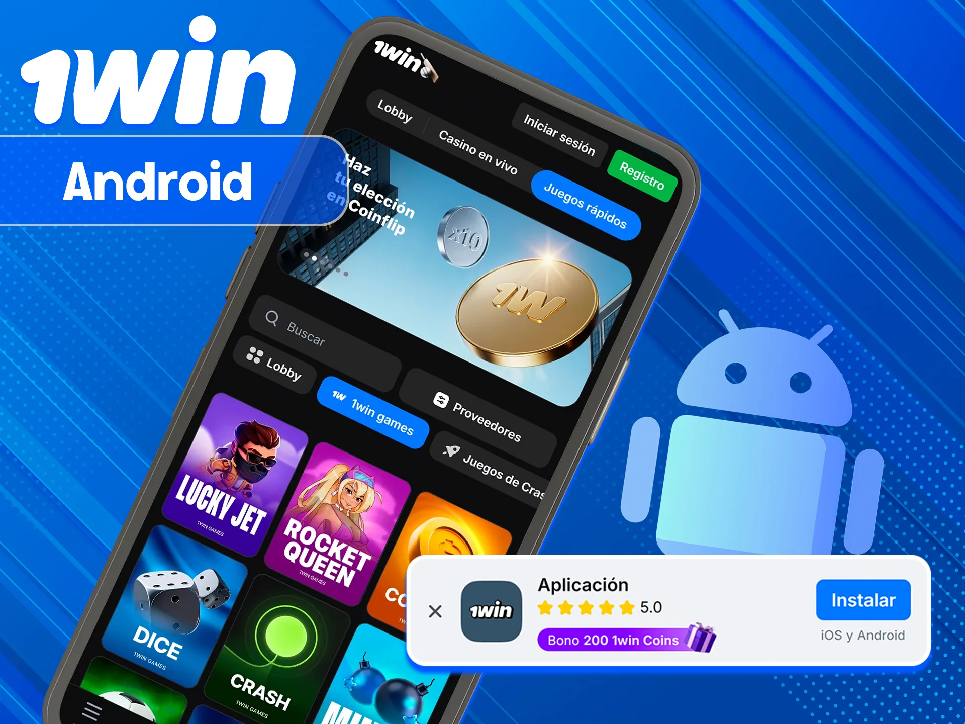 Baja el APK de Android en sitio 1win ahora.