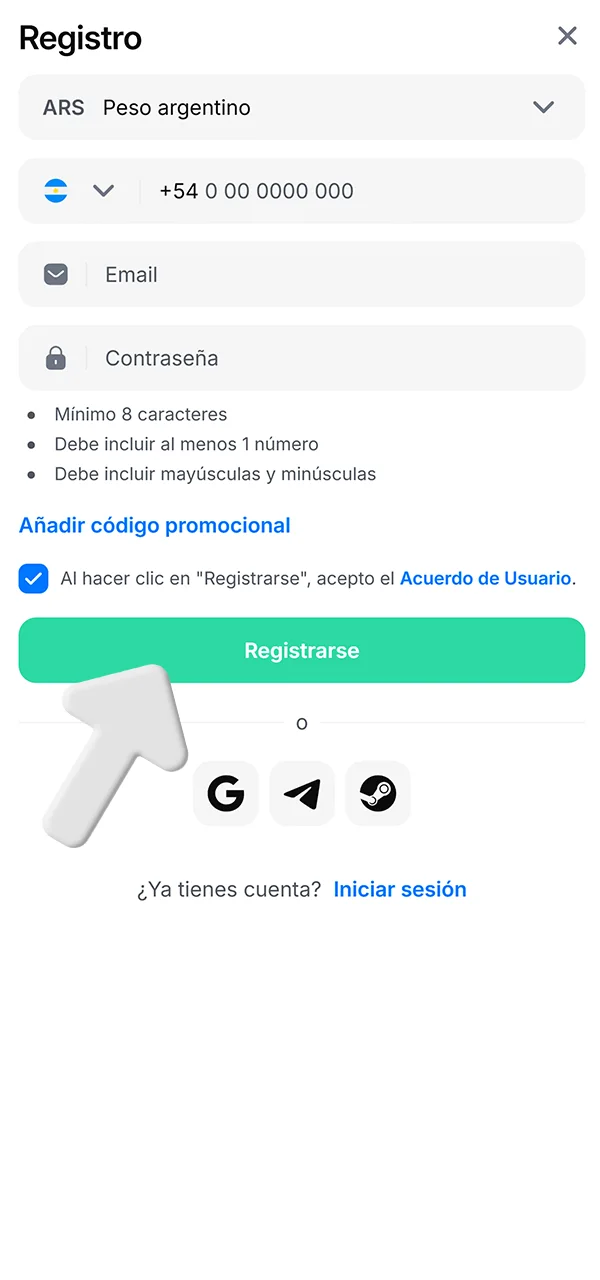 Llena tus datos personales en el sitio 1win hoy.