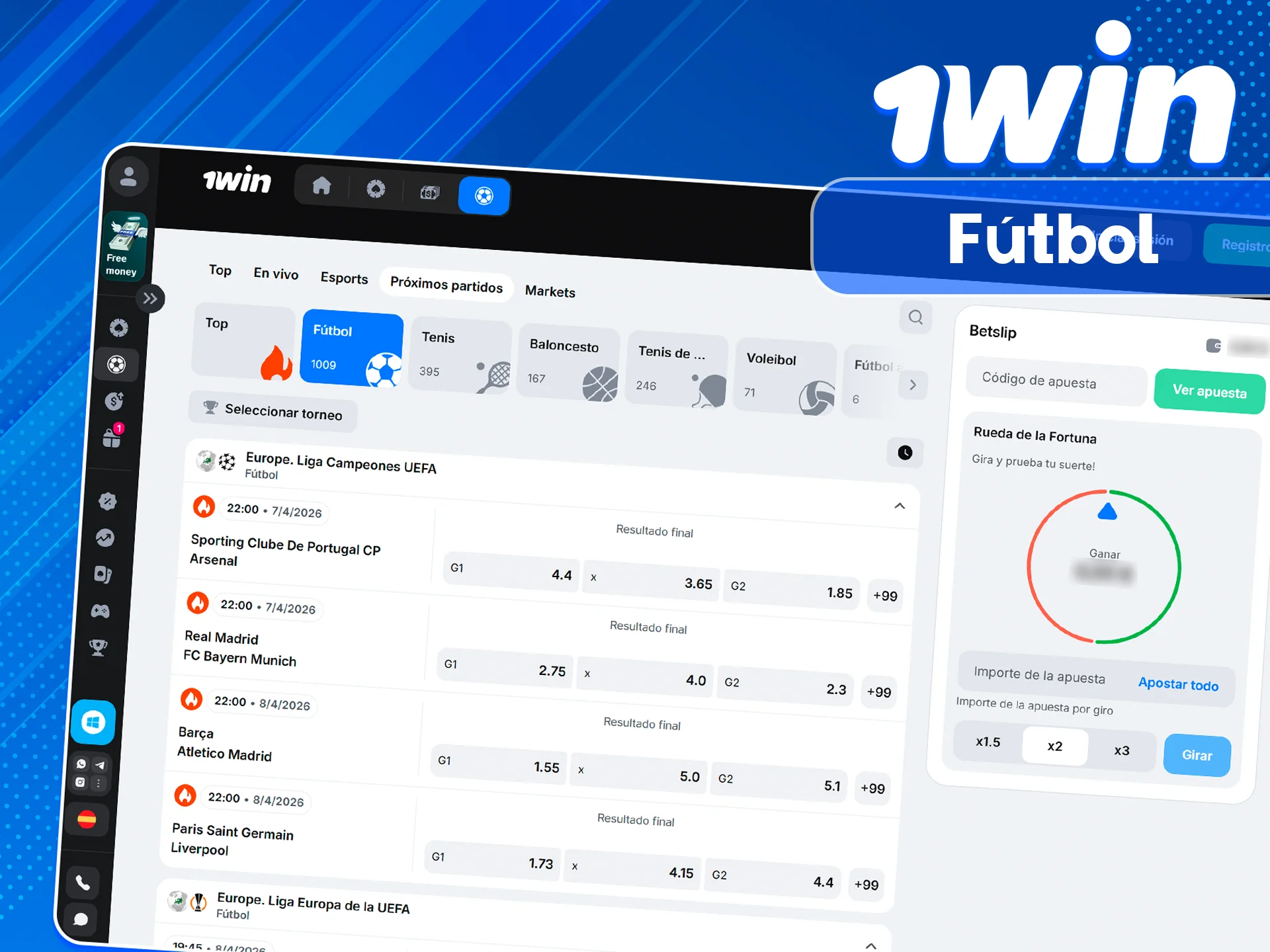 Haz apuestas de fútbol en el sitio 1win ahora.