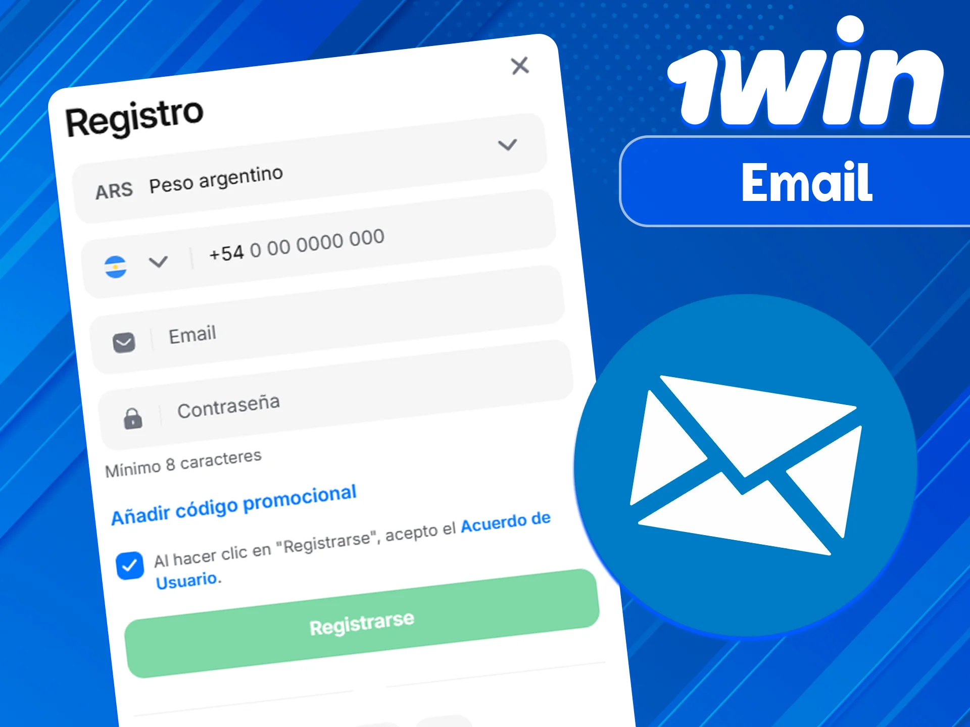 Únete con correo en el sitio 1win.