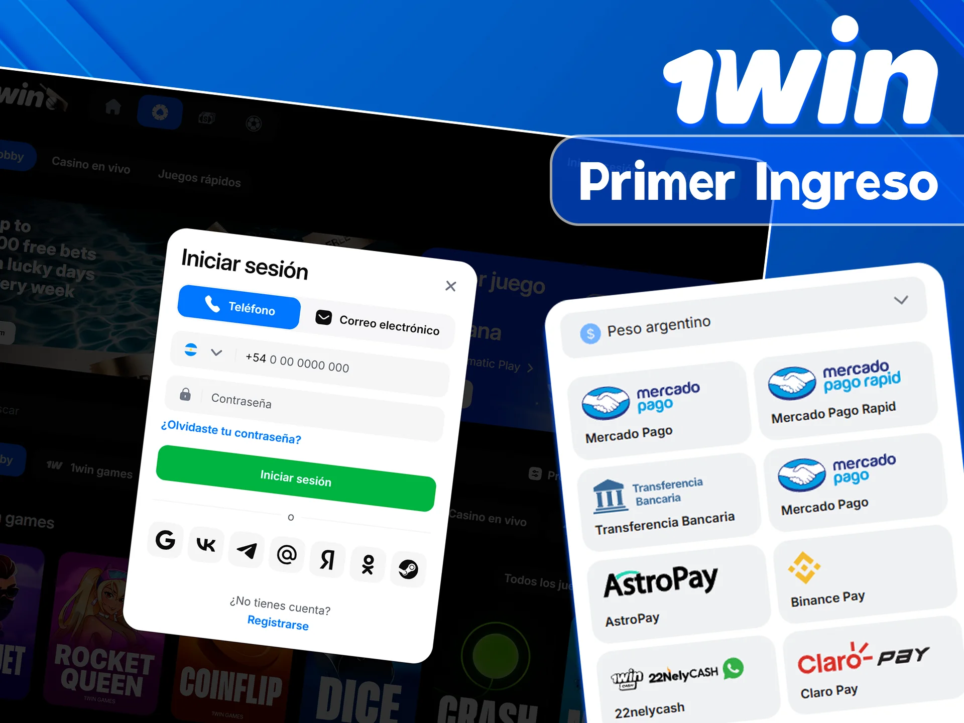 Inicia sesión ahora en el sitio 1win.